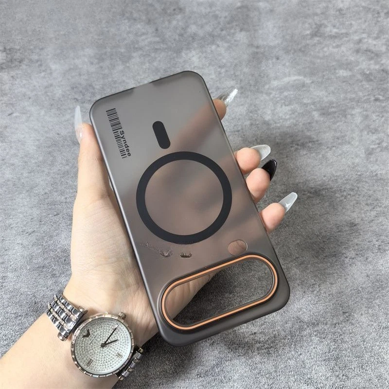 Enhanced Product Title: Transparent Anti-Slip Magnetic PC Case with Shockproof Lens Protection