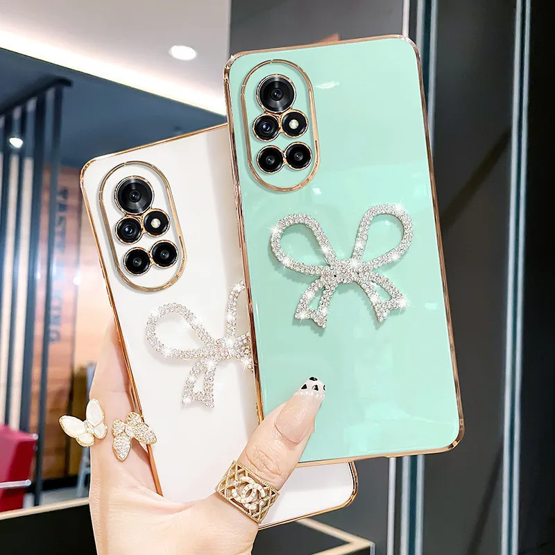 Coque de téléphone de luxe à paillettes avec nœud en diamant pour Samsung Galaxy S25 S23 Ultra Coque en silicone pour Samsung S24ultra S22Plus S21FE S20FE s10_voghion.com