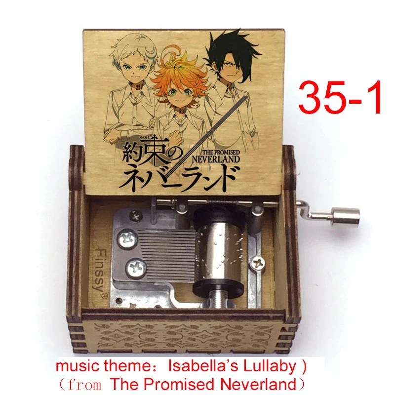 Anime The Promised Neverland Music Box Color Print Wooden Isabella's Lullaby Music Anime Fans Gift Party Casket Decoration