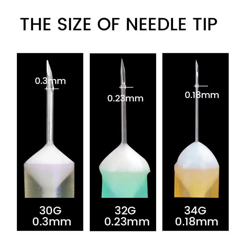 18G 25G 27G 30G 31G 32G 34G Sterile Single Use Needle Small Painless Teeth Irrigator Eyelids Tool Parts Skin Care Tool