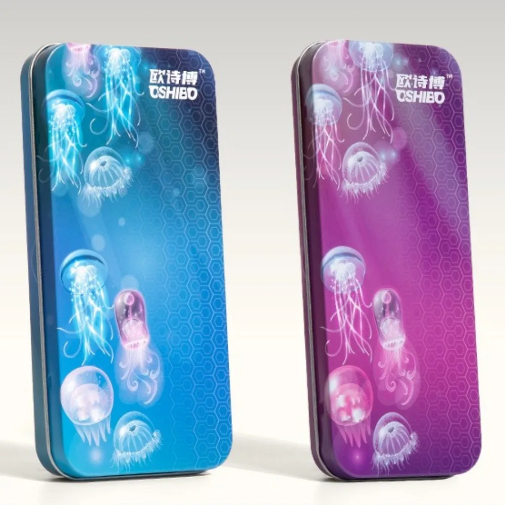 해파리 디자인 8종 드로잉 도구 세트, 고정밀 금속 컴퍼스 자 세트, 학생 시험 및 학습용