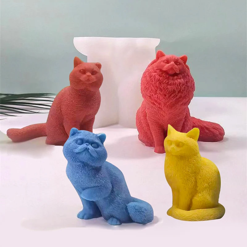

5 стилей, силиконовая форма в виде кошки для свечи, 3D кошка, ручная работа, искусственная смола, Декор для дома