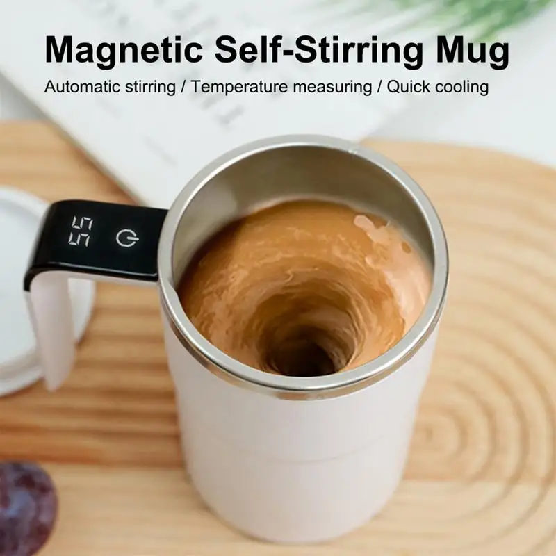 Coffee Stirring Cup Stirring Cup Electric Stirring Cup Coffee Cup Automatic Stirring Magnetic Mug Rechargeable Stirring Coffee Cup with LCD Display Electric Cup Coffee Mixer