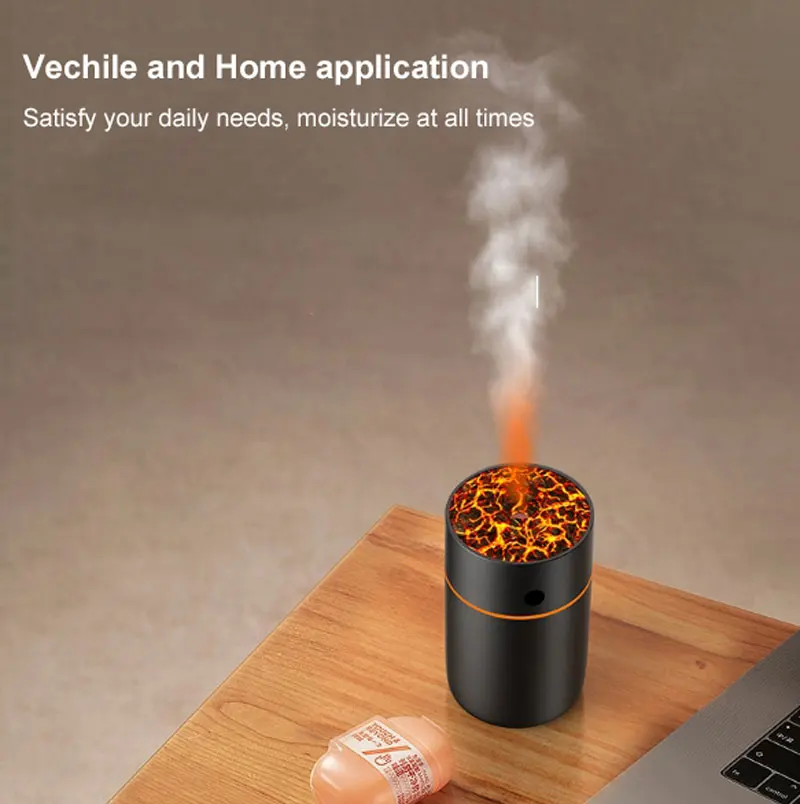 Small hydrating Moisturizing Sprayer Humidifier Ultrasonic Colorful LED Lighting Simulation Volcano 230ml Silent USB Type-c