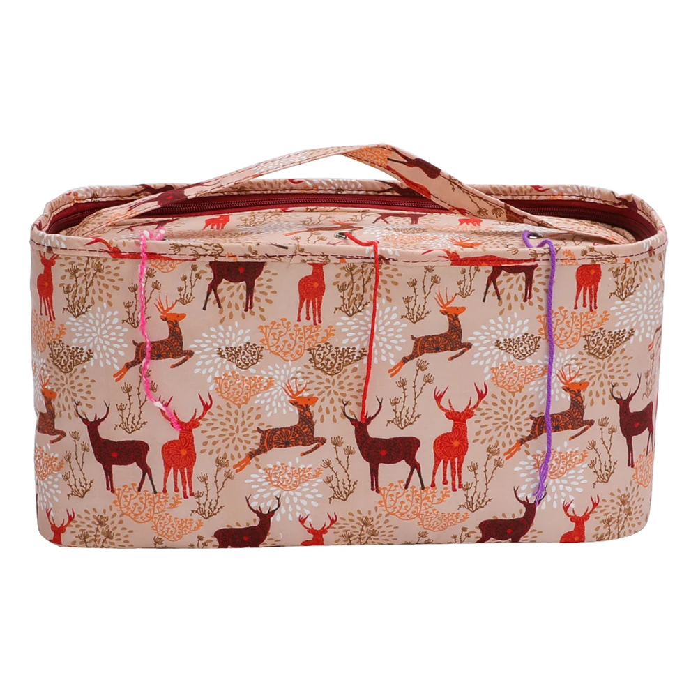 Oxford Cloth Knitting Storage Tote Bag for Yarn and Crochet Hooks