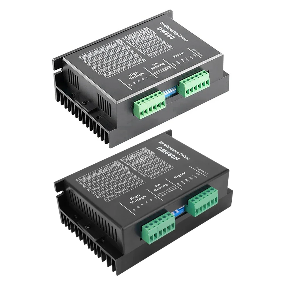 DM860H DM860 스텝퍼 모터 컨트롤러, 2 상 스텝퍼 드라이버, Nema34 스텝퍼 모터용 AC18-80V 또는 DC 24-110V 세트, 0-200kHz
