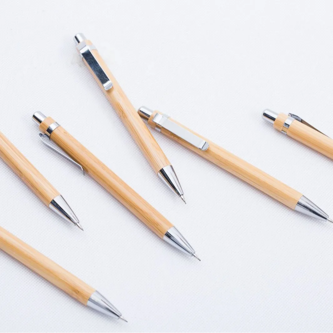 Set of 6 Eco-Friendly Bamboo Mechanical Pencils for Artistic Expression and Writing