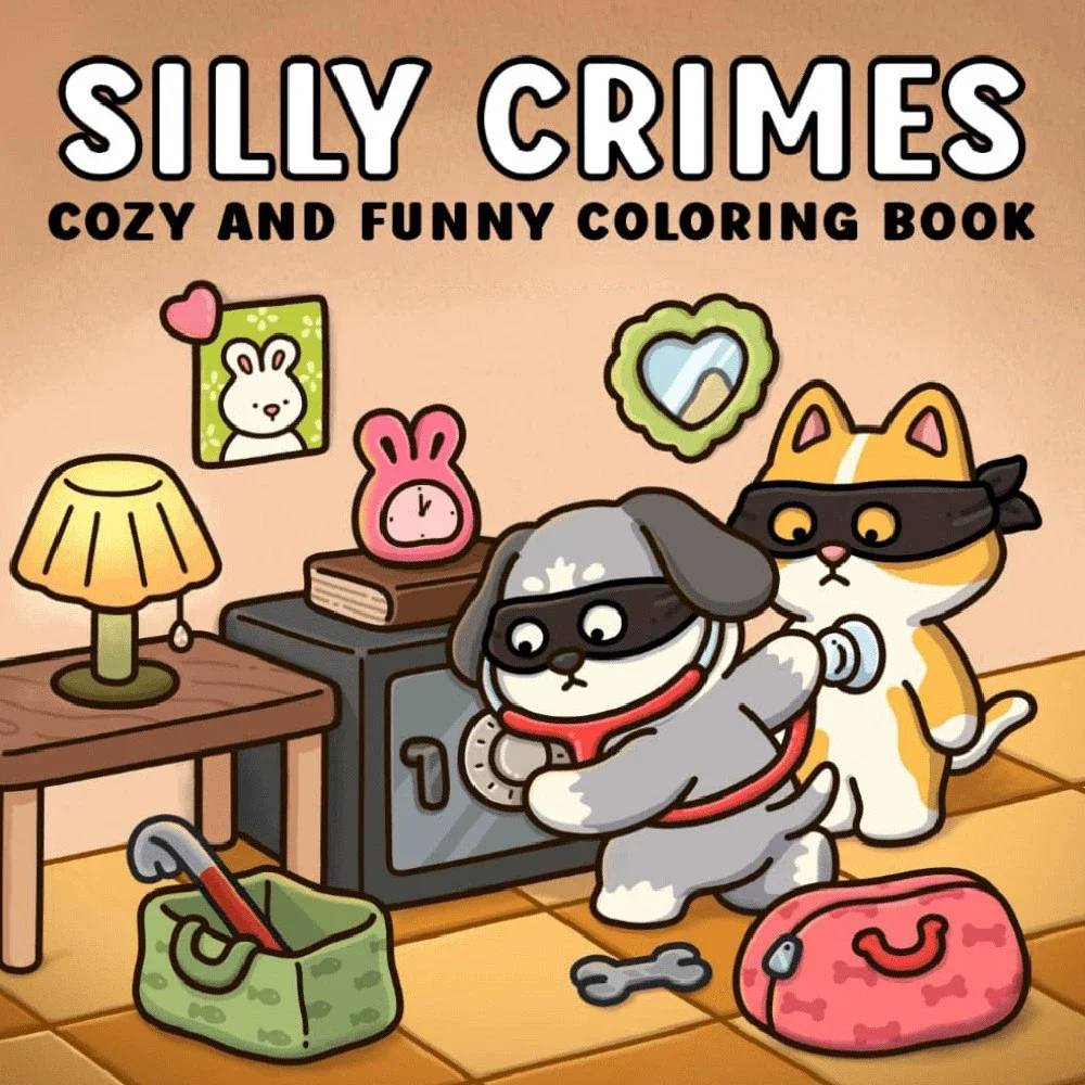 Silly Crimes: Gemütliches und lustiges Malbuch für Erwachsene, süßes Zeichenbuch, perfektes Weihnachtsgeschenk für Party und Geburtstag