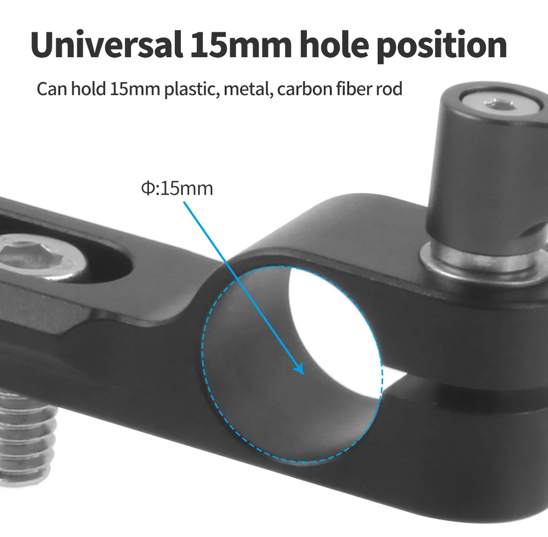 Standard 15mm Single Rod Clamp Quick Release Adapter with NATO Safety Rail 1/4 S