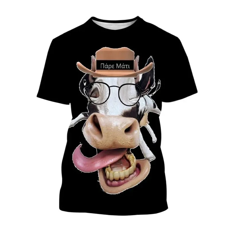 

3D Cow Printed T Shirt For Men Fashion Animal Graphic T Shirts Fashion Dairy Cows Graphic T Shirts Casual Streetwear Women Tops