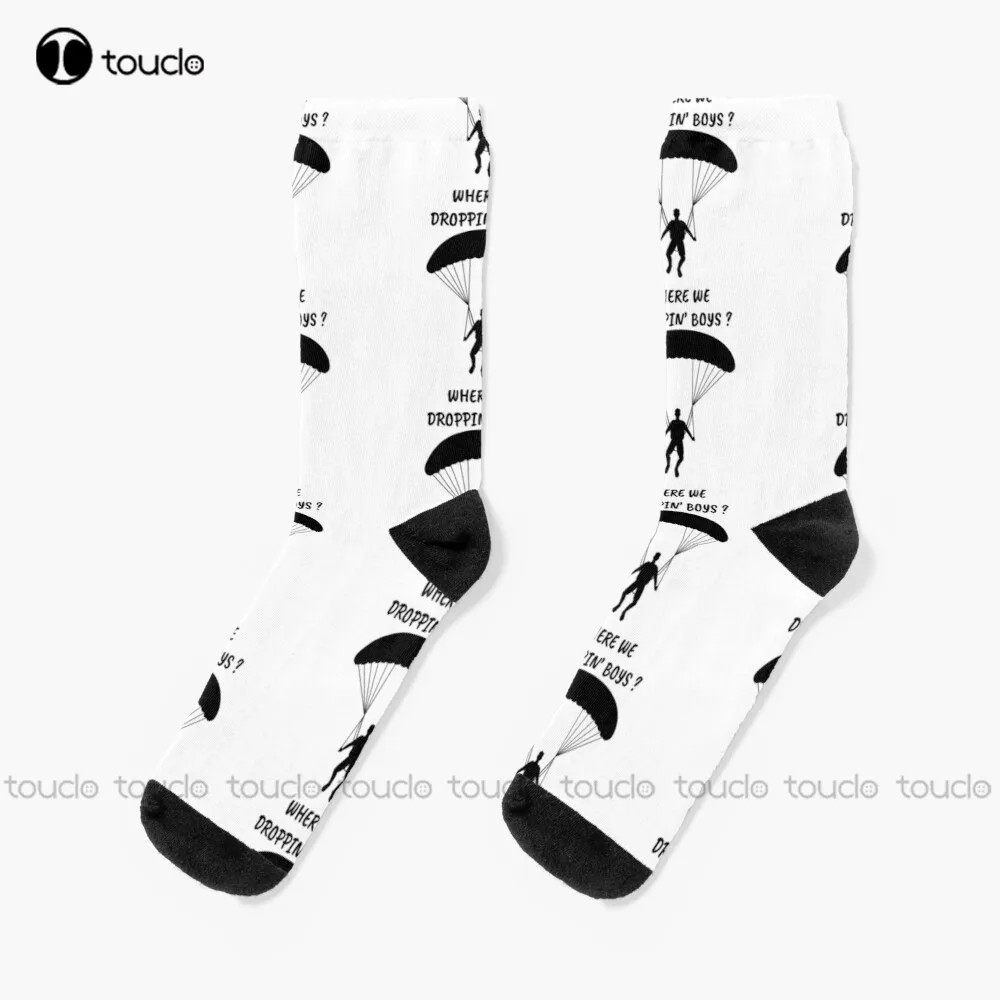 

Where We Droppin' Boys  Socks Gym Socks Unisex Adult Teen Youth Socks 360° Digital Print Custom Gift Funny Sock Hd High Quality