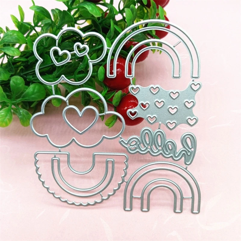 사랑 심장 무지개 엠보싱 나이프 DIY Scrapbooking M68E에 대한 금속 절단 다이 다이