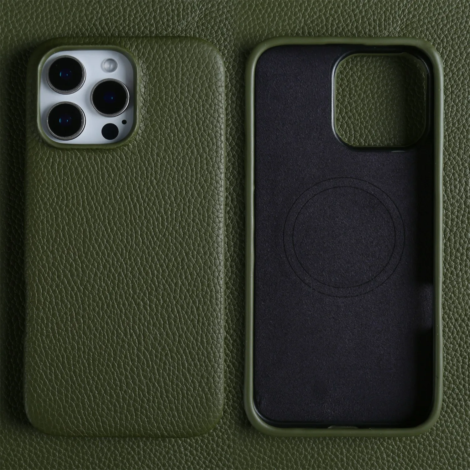 Luxury Magnetic Genuine Leather Phone Case - Business Full Wrapped Back Cover