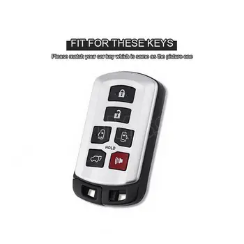 Custodia per chiave auto in lega di zinco per Toyota Sienna 2011-2020 Key Tacoma Smart Keyless Remote Keychain Protector 6 Button Key Bags - Custodia per chiave auto in lega di zinco per Toyota Sienna 2011 2020 Key Tacoma