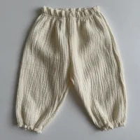 Muslin Cotton Newborn Infant Baby Boys Girls Loose Pants Casual Lantern Pants Full Pants 3