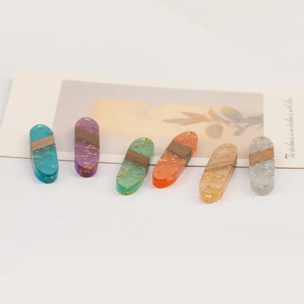 Cordial Design 50Pcs 9*53MM Jewelry Accessories/Hand Made Charms/Natural Wood&Resin/Stick Shape/Jewelry Findings&Components - cordial