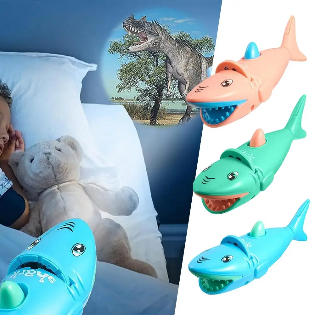 

Shark Torch Projector Flashlight Toy Projector For Kids Children Fun Cognition Baby Toys Bedtime Story Book H1X1