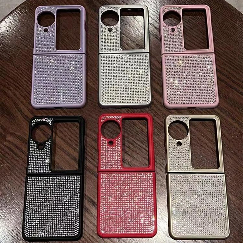 For OPPO Find N3 Flip Bling Diamond Solid Color Case For OPPO Find N2 Flip Luxury Glitter Shockproof Protective Back Cover