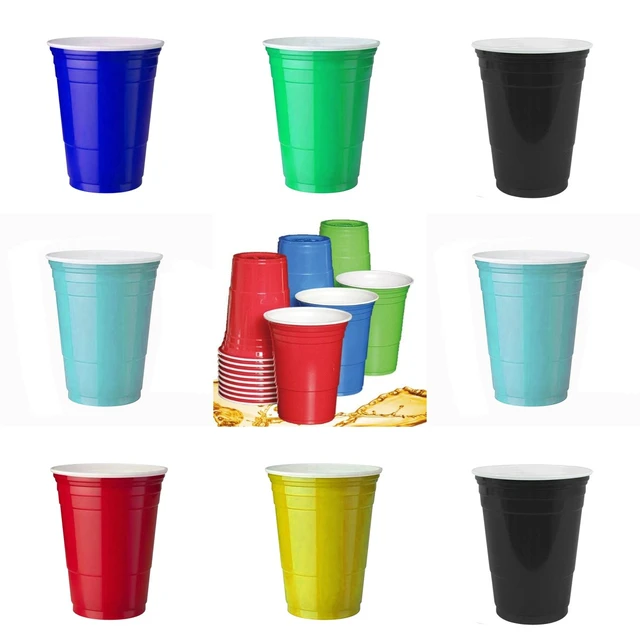 16-Ounce Plastic Party Cups in Red (25 Pack) Disposable Plastic Cups  Recyclable Red Cups with Fill Lines for Drinks,BBQ,Picnics - AliExpress