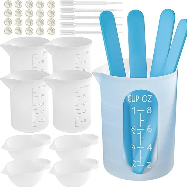 Silicone Flexible Measuring Cups Set for Epoxy Resin, Butter