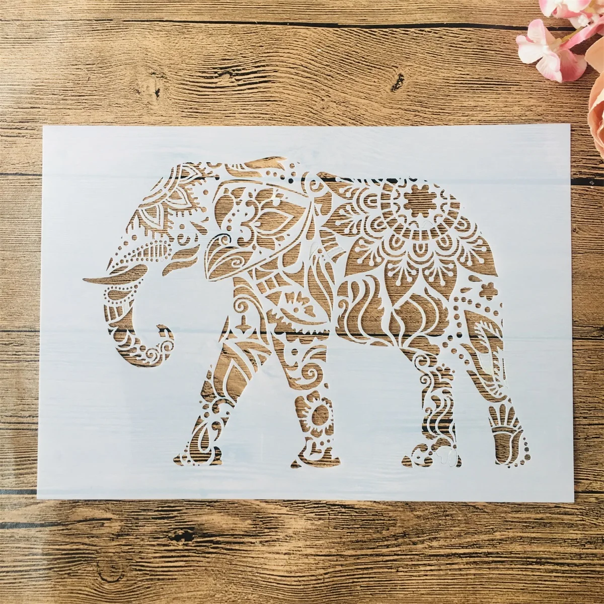 Трафареты A4 29*21 см с изображением мандалы, ходящего слона, «сделай сам», для ношения слоями, настенная живопись, искусственная кожа, декоративный шаблон