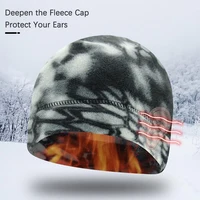 Autumn Winter Fleece Cap Warm Men Cycling Hiking Beanie Skiing Thermal Windproof Hat Camouflage Outdoor Elastic Skull Cap 3