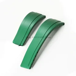 Enhanced Waterproof Silicone Sport Watch Strap with Metal Fold Buckle - 20mm Rubber Wrist Band - 20mm - No logo (Green - strap)