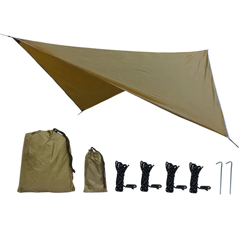 Outdoor Multi-functional Hammock Canopy Camping Mat Waterproof Sunscreen Diamond Plaid Tent Canopy W2095 Camping Table Foldable Outdoor  Outdoor Furniture