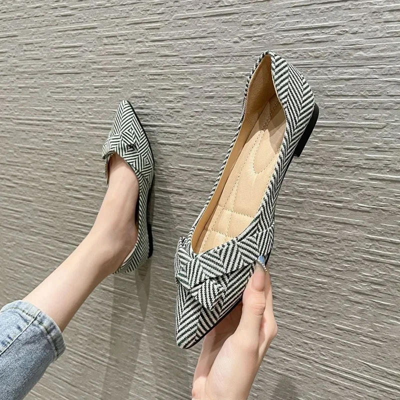 Womens Shoes Flats 2024 Spring Summer Pointed Toe Casual Slip-on Shoes Elegant Comfortable Soft Sole Shallow Pumps Lady Footwear