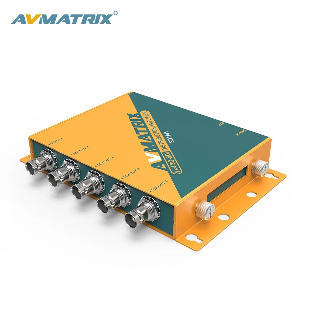 SD1141 AVMATRIX 1in 4 out Fiber Optic Transmitter and Receiver SDI Video Splitter for camera Amplifier Distribution Amplifier