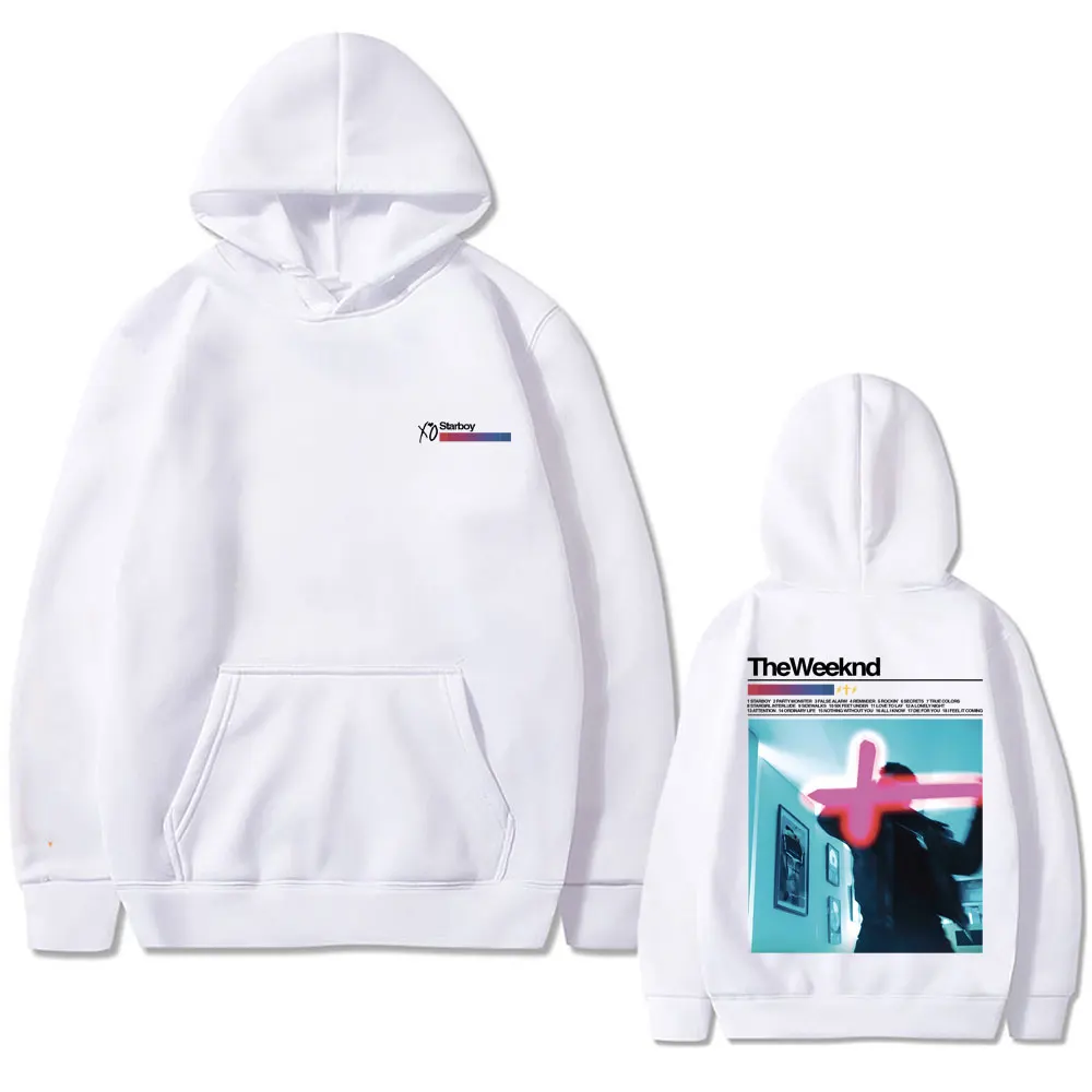 Rapper The Weeknd Starboy Double Sided Print Hoodie Male Fashion Sweatshirt Men Women Hip Hop Oversized Hoodies Male Streetwear