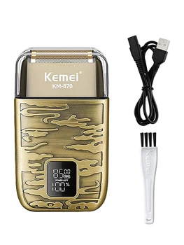 KEMEI Rasoio elettrico professionale a 3 velocità Rasoio da barba professionale con guscio in metallo impermeabile IPX6 con display digitale LCD per uomo 1