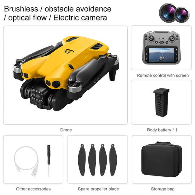 New GT50 Bumblebee Drone Professional 4.5"Screen Brushles Optical Stream Position Quadcopter with Camera FPV WIFI RC 4axis Toy