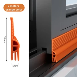 Premium Self - Adhesive TPE Weatherstrip Tape - Triple Sound Insulation & Windproof Seal - 4m (Orange)