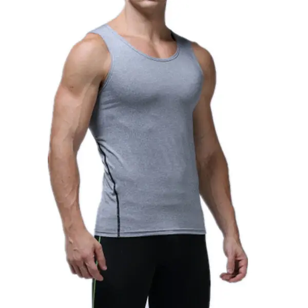 

Quick drying sports tight fitting vest Men's basketball training Running elastic quick drying vest Summer fitness vest