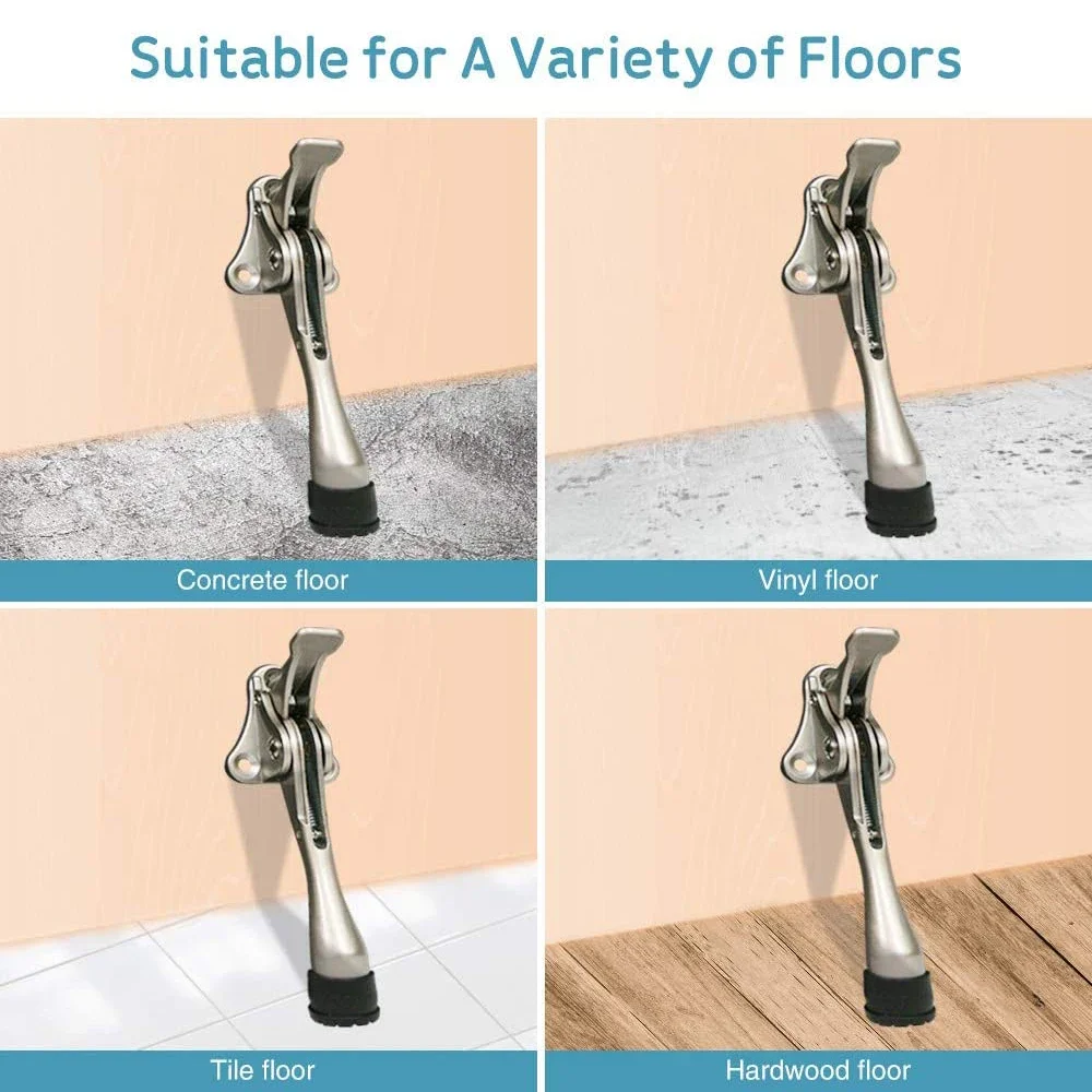 Door Stopper Heavy Duty Mute Zinc Alloy Non-Slip Rubber Tip Hidden Wall Protector Hardware door stopper silicone door stopper door stopper bumpers magnetic door stopper
