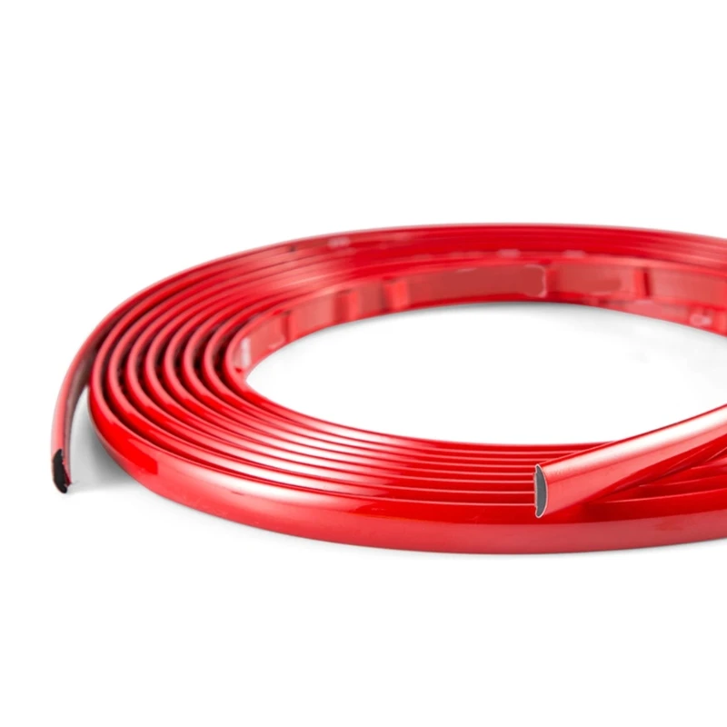 3M /5M Car Bumper Strip DIY Self-adhesive red Decorative Thickened PVC Material To Prevent Body Scratches Decorate Car Accessory
