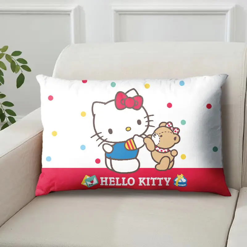

New Kawaii Sanrio HelloKitty Pillowcase Cute Cartoon Double Sided Pillowcase Cute Q Cute Children's Room Dormitory Pillow