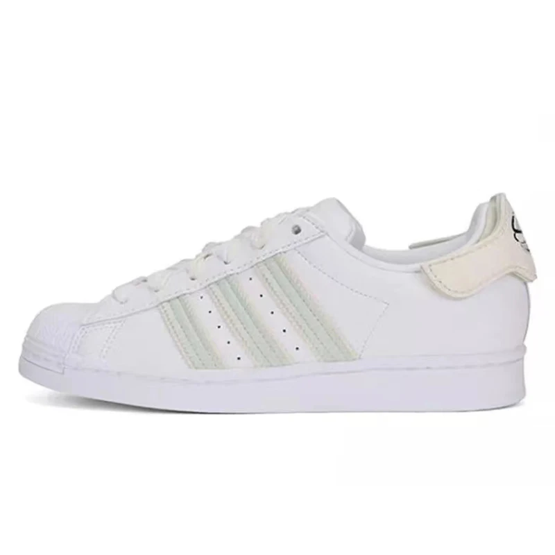 Adidas Originals Zapatillas de Skateboard Superstar para mujer, zapatos blancos y verdes, H03728| - AliExpress
