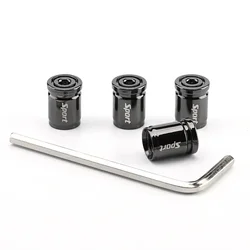 Premium Zinc Alloy Anti - Theft Tire Valve Caps (Black)