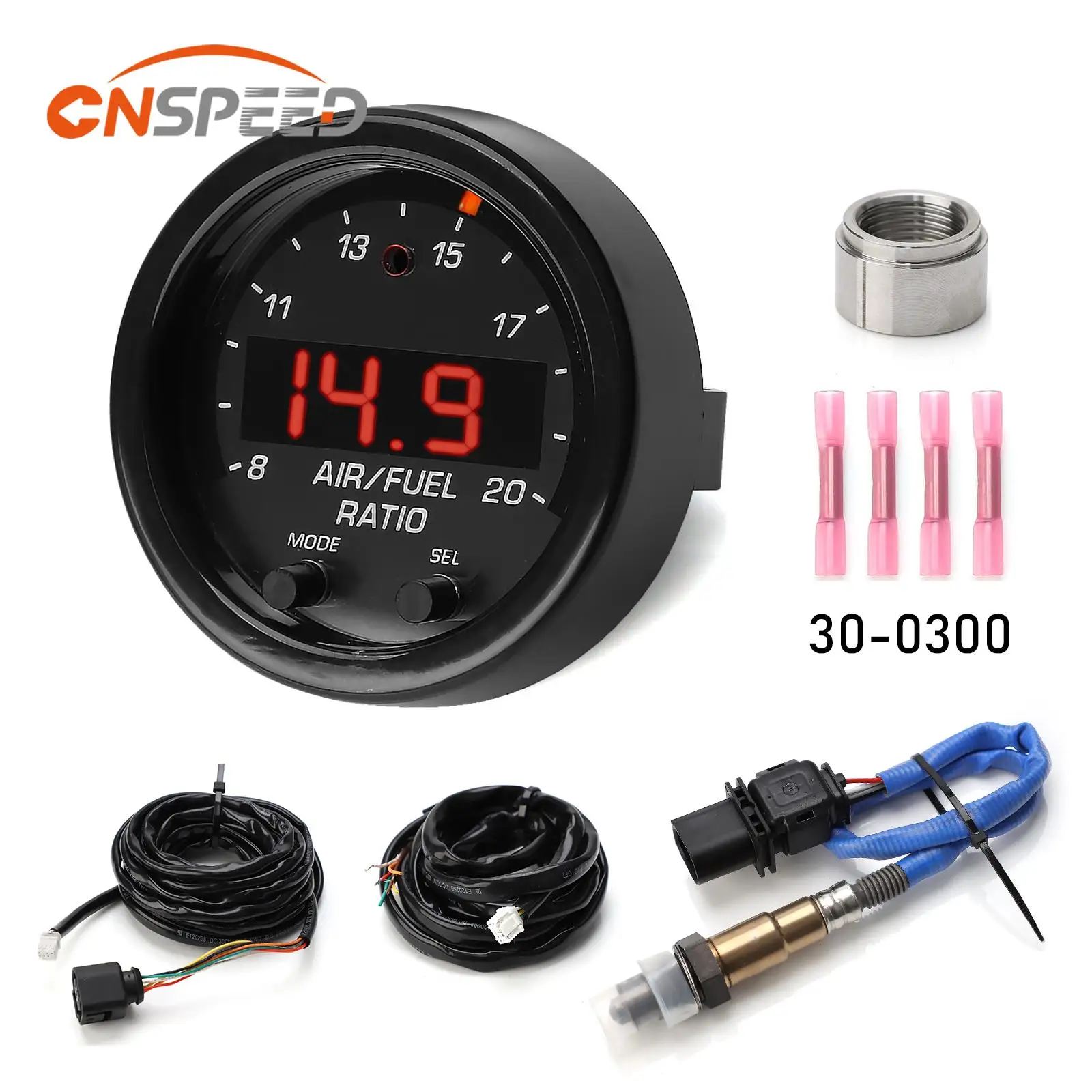 CNSPEED Car O2 Air Fuel Ratio Gauge Kit 30-0300 X-Series AFR