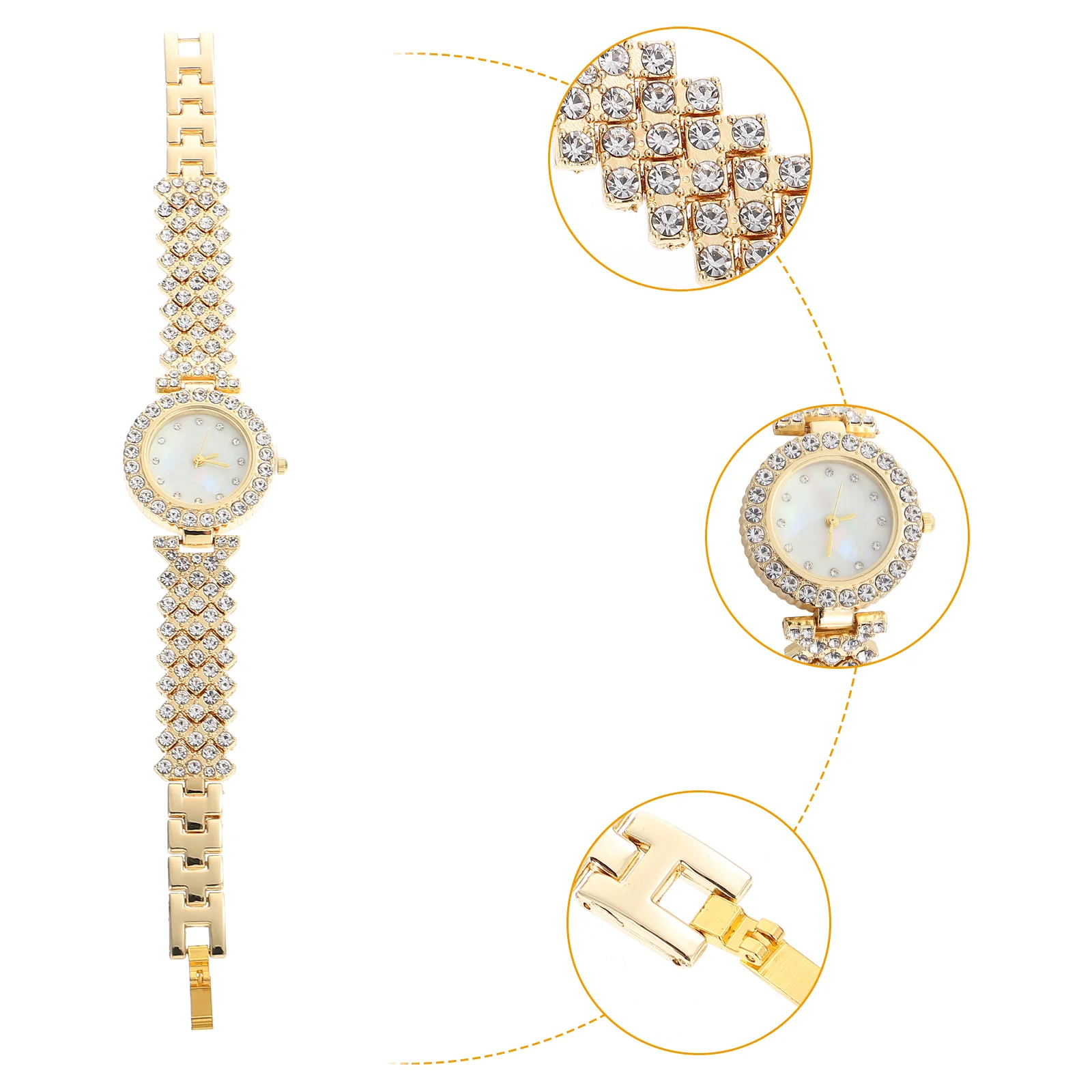 

Watch Rhinestone Gold For Women Diamond Reloj Automatico Para Mujer