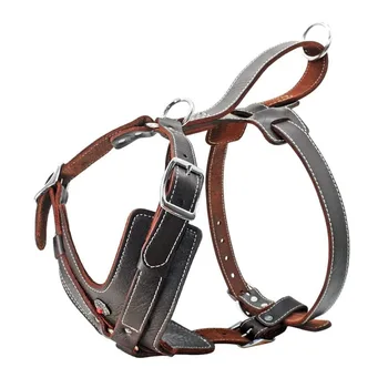 Durable Dog Harness Large Cowhide Chest Back Pet Training Vest