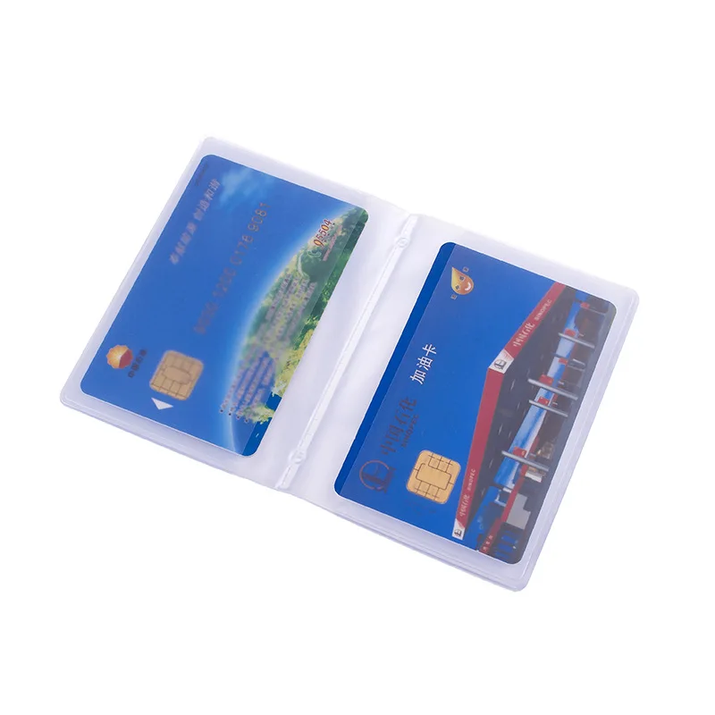 Clear Plastic Credit Card Sleeve Pages For Wallets - 6-Page Trifold Insert Holder