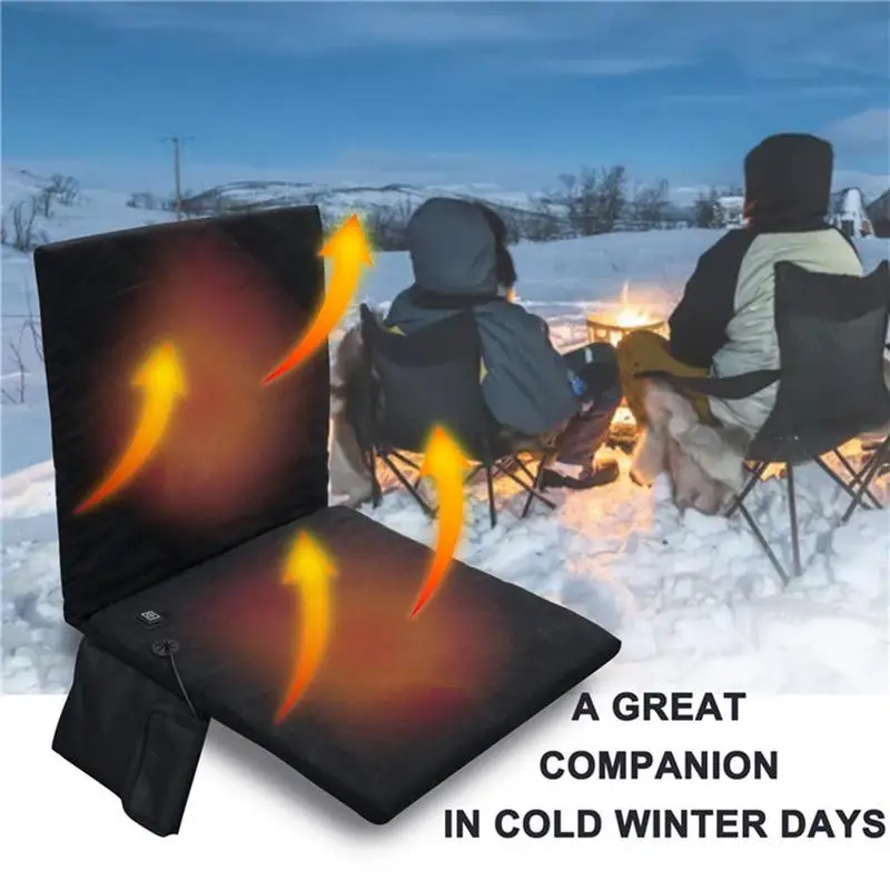 

Warm Chair Cover Heated Chair Cushion Outdoor Camping Heated Sofa Cushion 3 Level Temperature Controller Seat Cushion Heater Pad