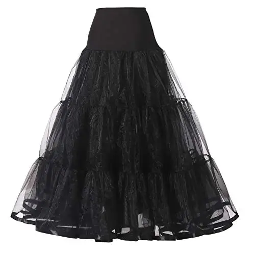 WOWBRIDAL Luxurious 95CM Long Ruffled Crinoline Petticoat for Vintage Bridal Dresses