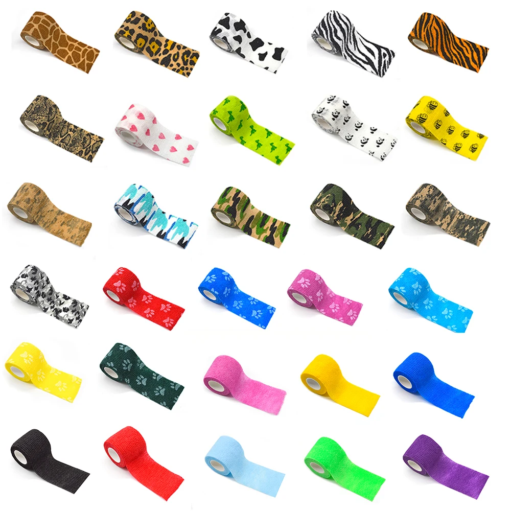 34Colors Tattoo Grip Bandage Non-slip Waterproof Disposable Non-woven Fabric Self-viscous Elastic Bandage 1Pc Tattoo supplies