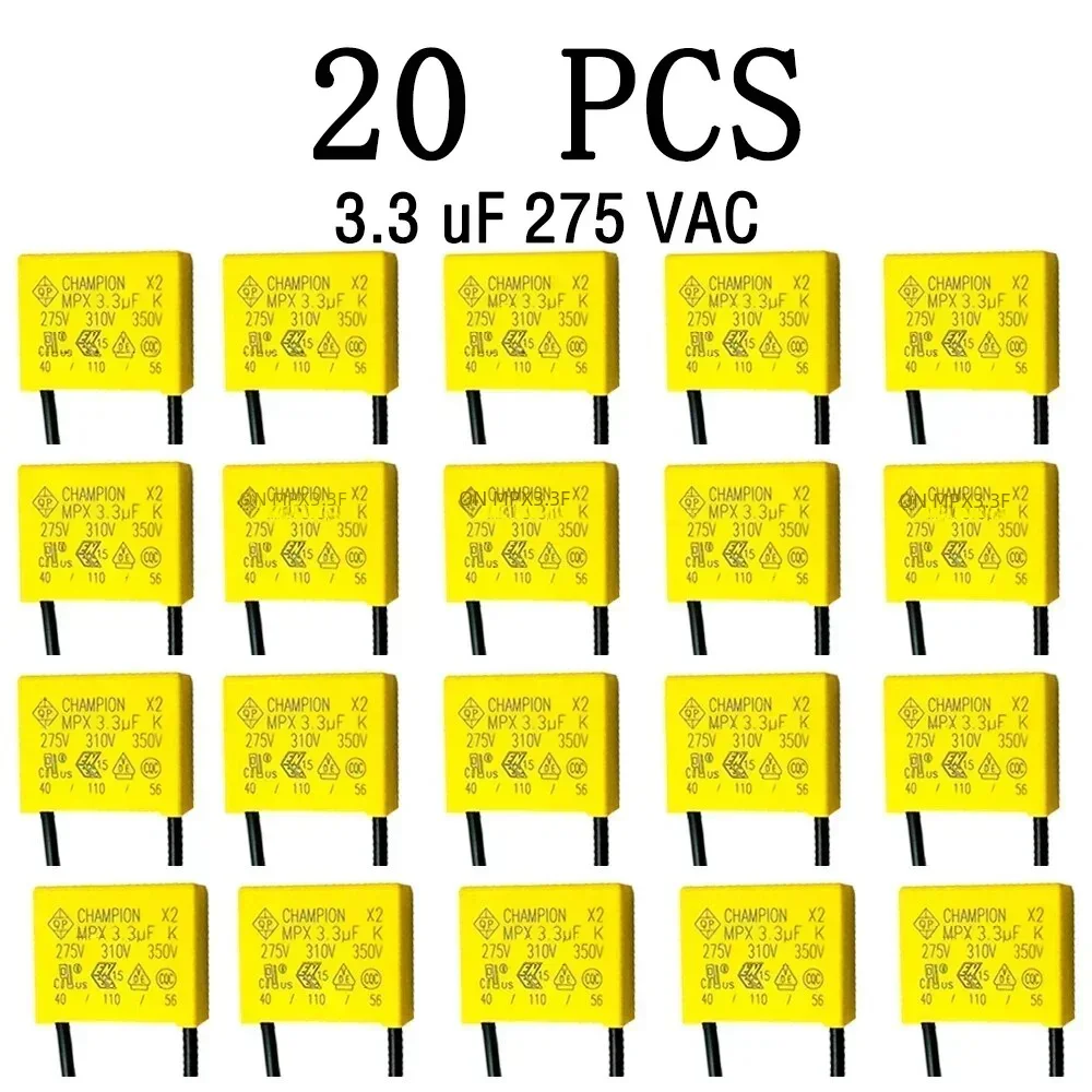 Polypropylene Film capacitor 3.3UF 275vac, suitable for smart touch curtain fan switch, neutral line