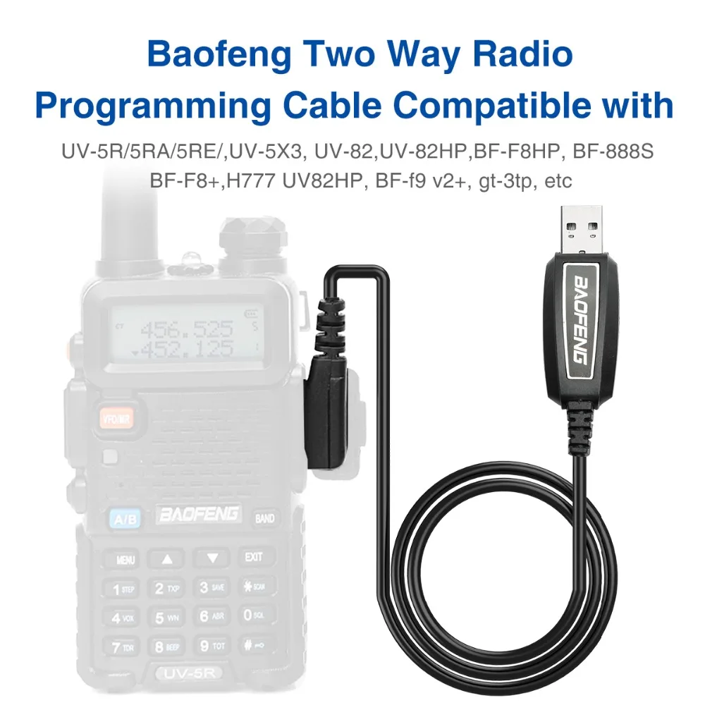 Programming Cable CH340 USB for Baofeng UV 82 888S UV 13 21 Pro Quansheng UV-K5 5R Plus Walkie Talkie Radio