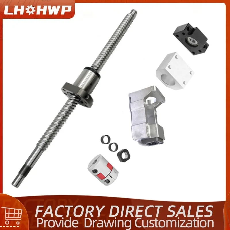 Parafuso da Esfera do Cnc para a Impressora 3d Processamento Padrão Sfs1605 Sfs1610 Sfs1616 Sfs1620 l 200 Mm500 mm Ballnut Hm12-57 Dsg16h Acoplamento